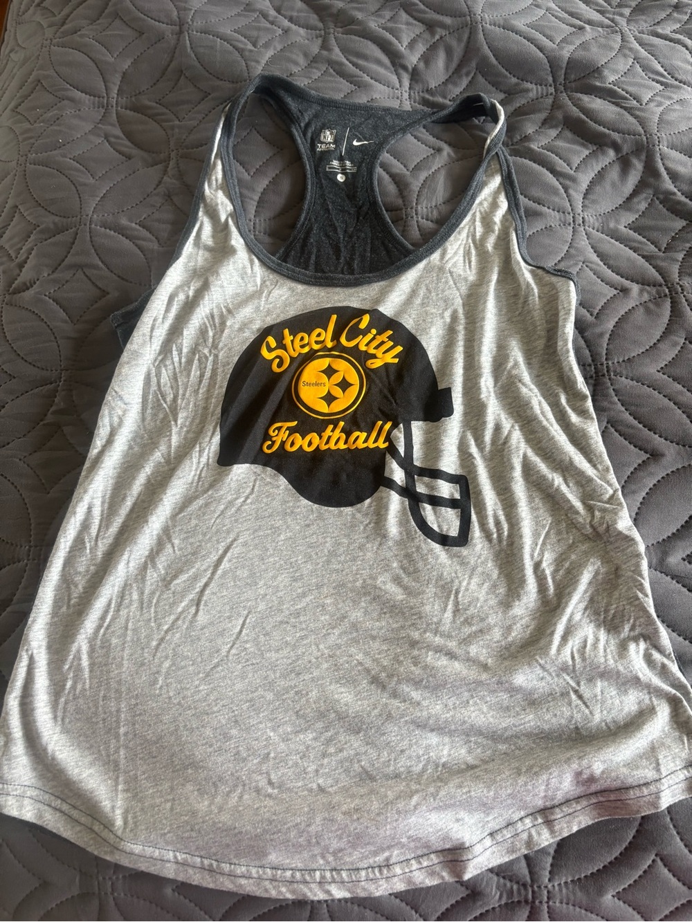 Nike Steel City Football Gray Racerback Tank Steelers